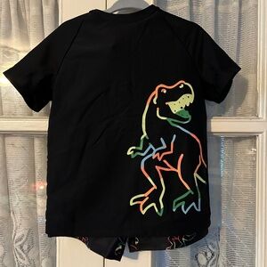 😉Bundle Days😉 SHEIN Boys Dinosaur Shirt and Shorts Set Rainbow